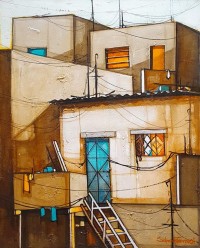Salman Farooqi, 24 x 30 Inch, Acrylic on Canvas, Cityscape Painting, AC-SF-559